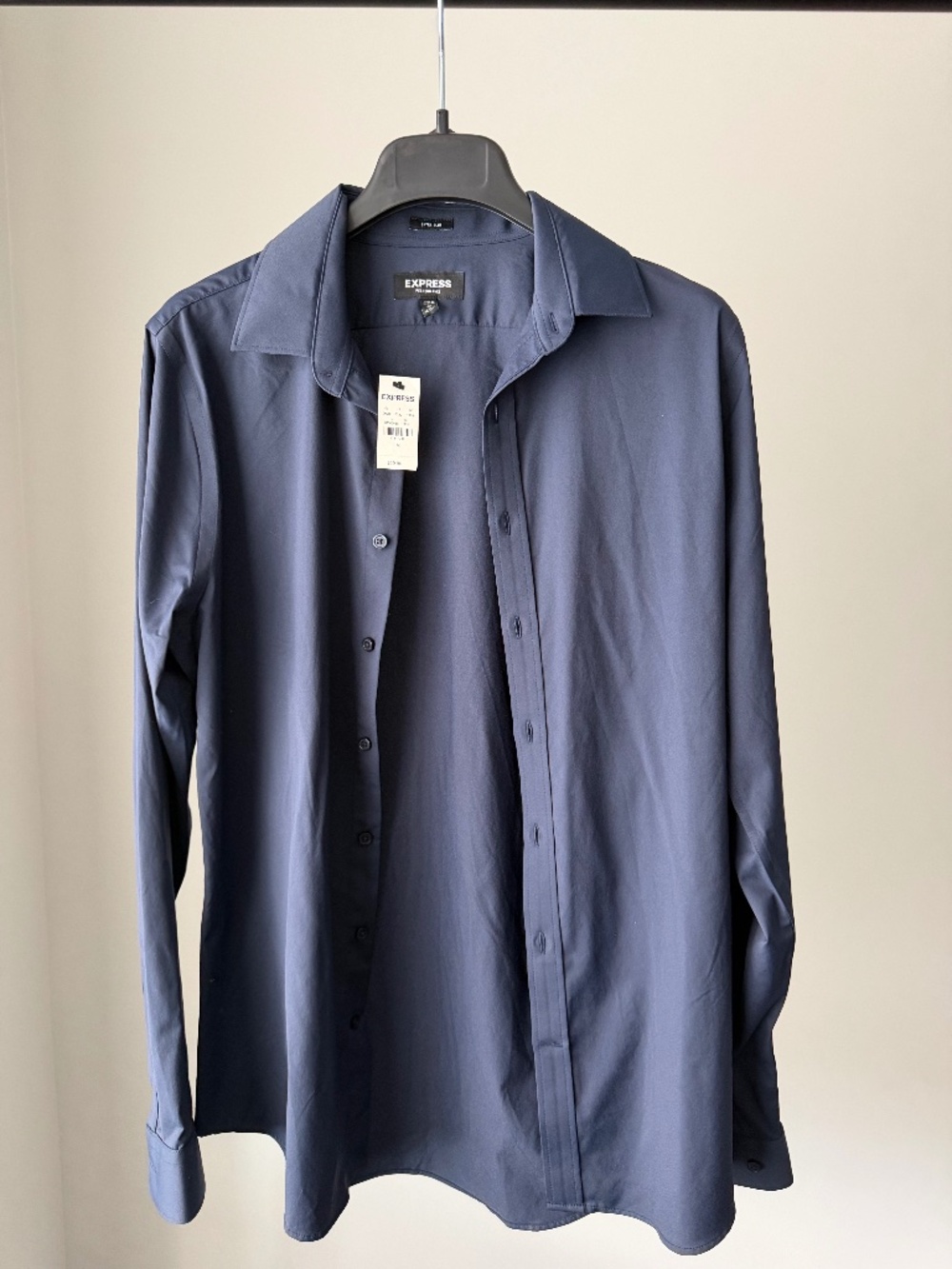 Express Performance Extra Slim Navy Dress Shirt - Medium - NWT